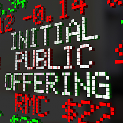 Initial Public Offering digital sign