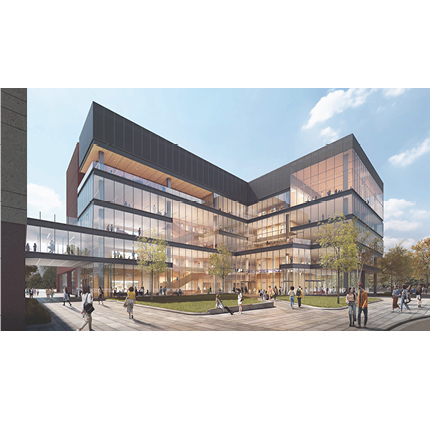 A conceptual rendering of Purdue’s Mitchell E. Daniels, Jr. School of Business planned 164,000-square-foot building. (Rendering provided by Gensler)