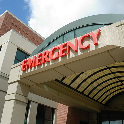Emergency room entrance sign