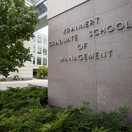  Krannert School of Management sign