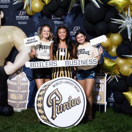 Lia and friends at a Purdue tailgate