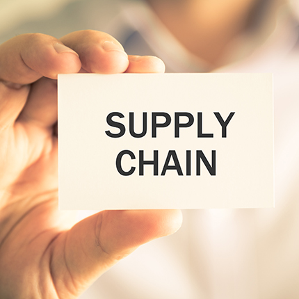 hand holding supply chain card